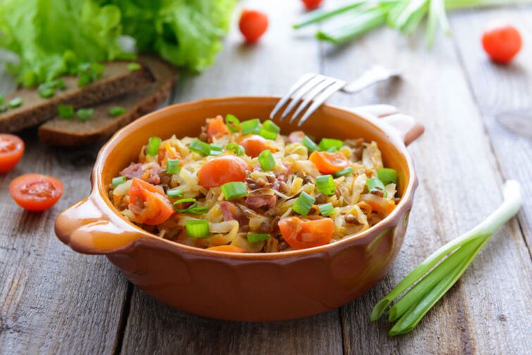 With adherence to the dietary regime, it is allowed to prepare stew made of chopped vegetables